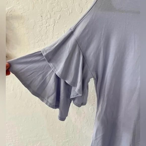 Anthropologie Purple Lavender Field Ruffle Tiered Short Sleeve Top Small - Picture 3 of 5